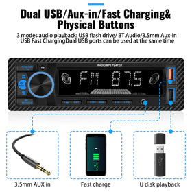 UNITOPSI FM radio 87.5-108MHz for staying informed while driving