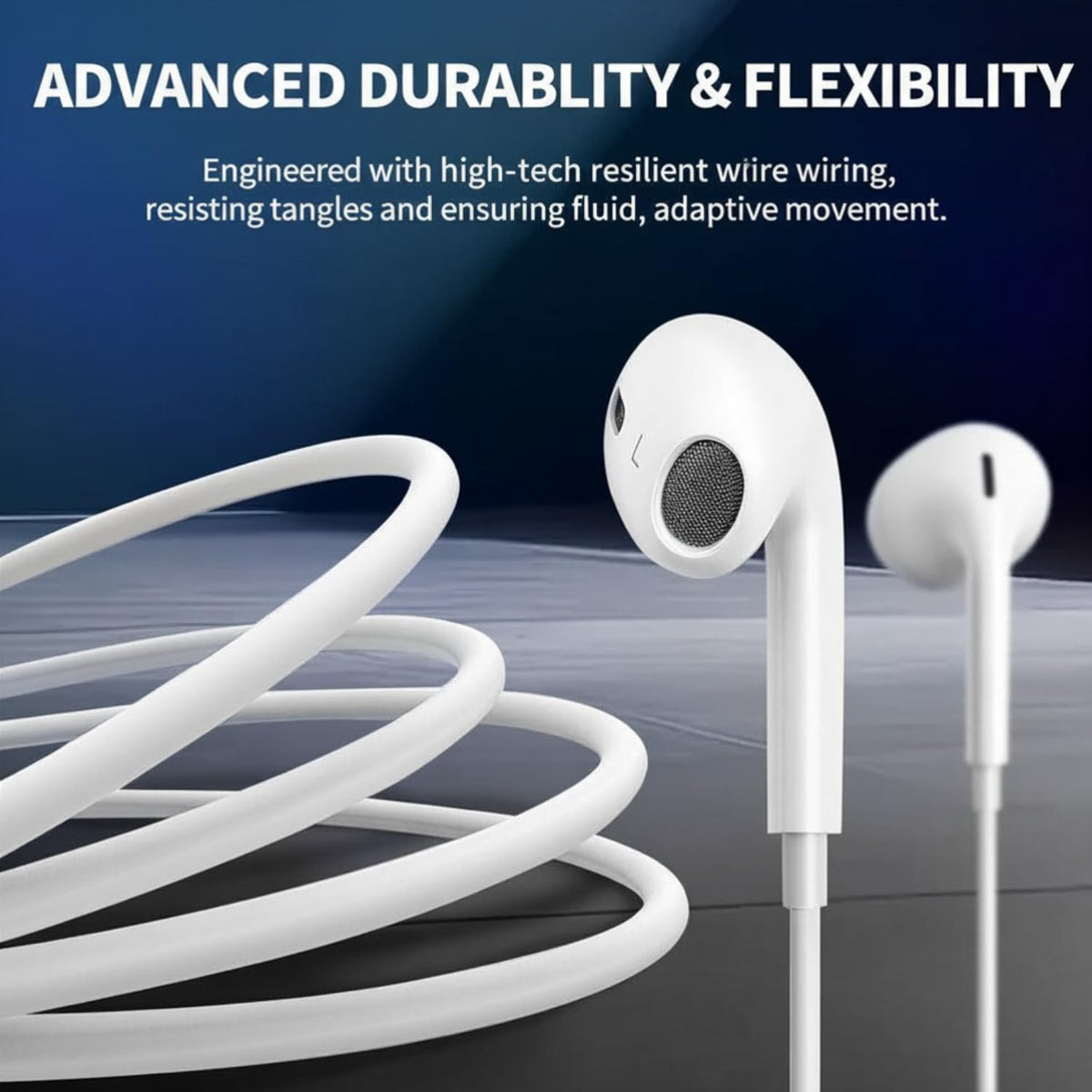 UNLEASY earbuds connected to iPhone for quick plug-and-play use.