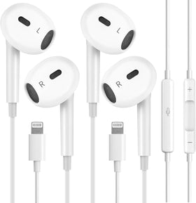 UNLEASY Lightning earbuds with iPhone compatibility and plug-and-play setup.