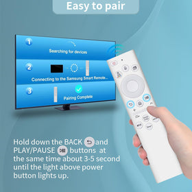 UNOCAR remote displayed paired to TV demonstrating easy setup benefit