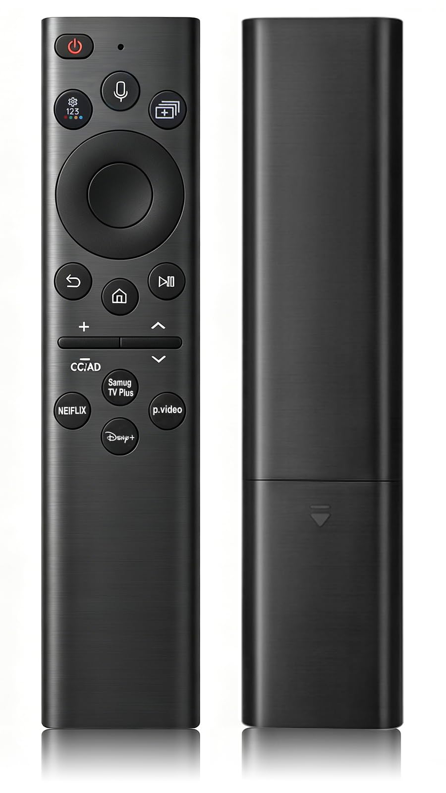 UNOCAR BN59-01385A remote front view for Samsung TVs with voice control.