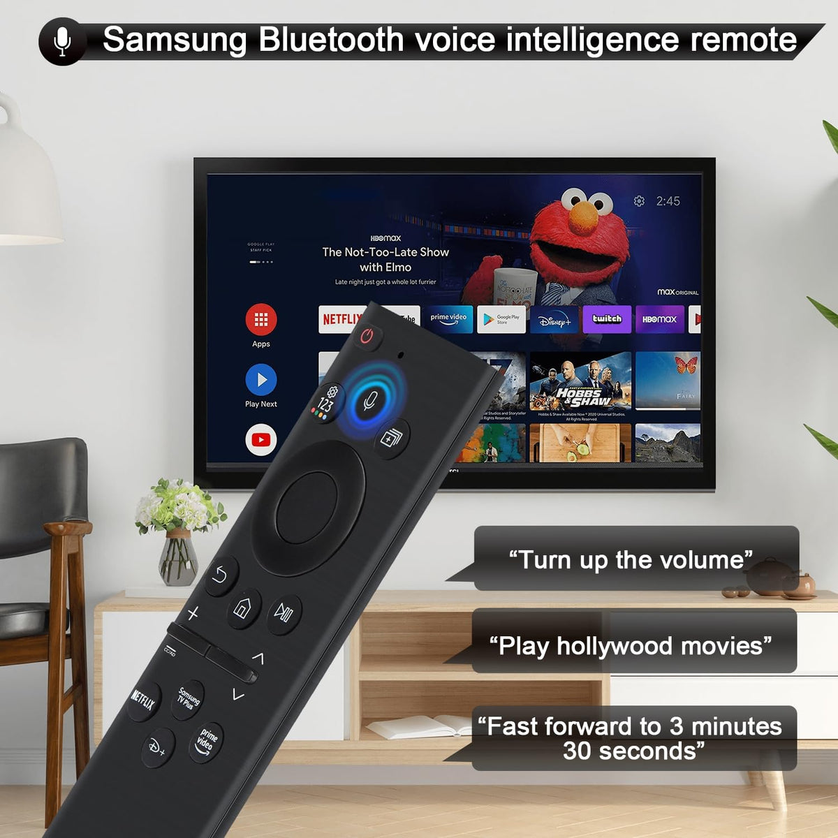 UNOCAR BN59-01385A remote with voice control diagram enabling hands-free search.