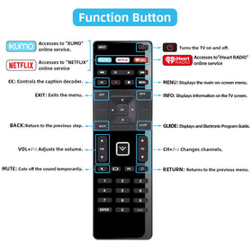 UNOCAR remote for Vizio with Netflix and XUMO shortcuts for fast streaming.