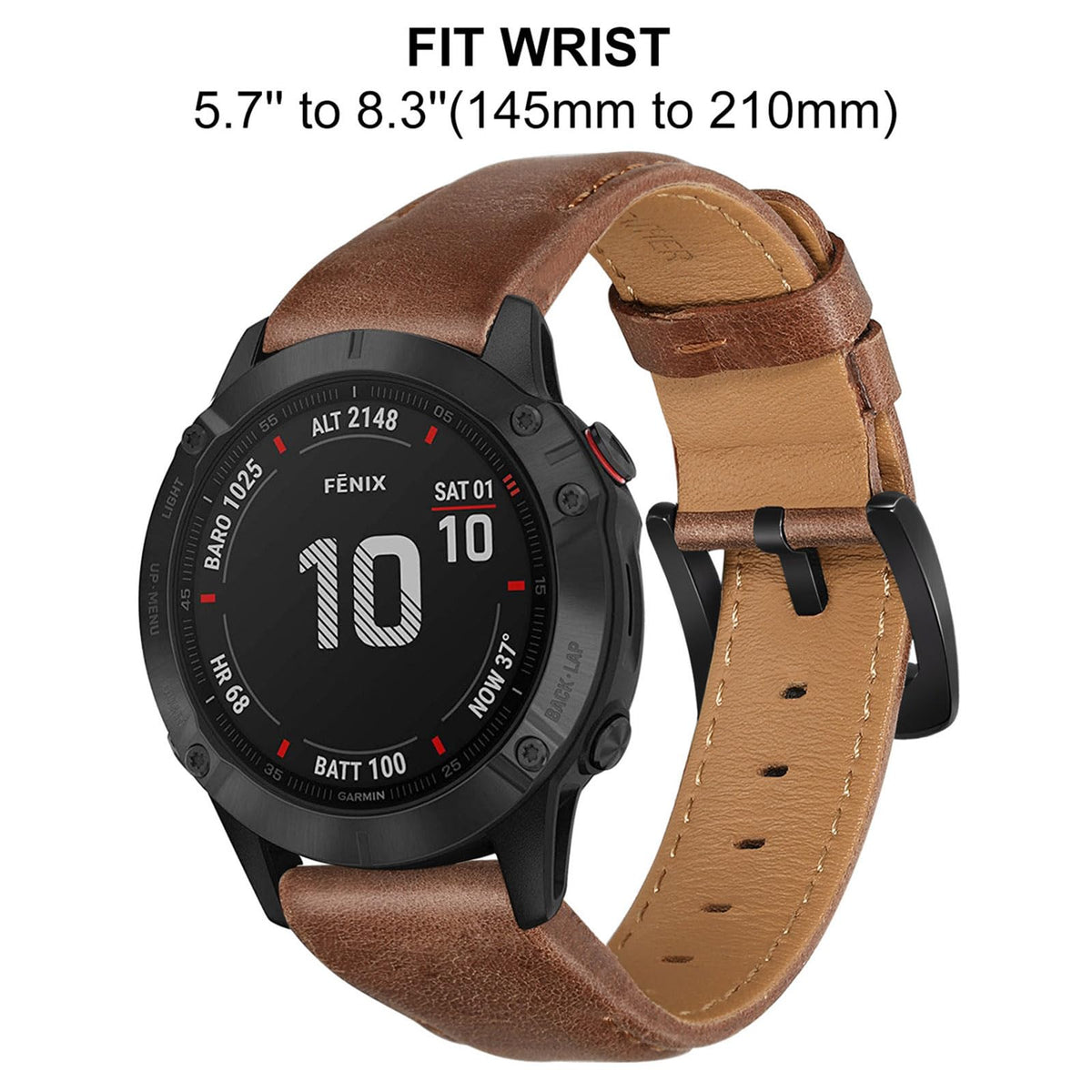 Unoxiento Quick Fit Band built-in adapter detail emphasizes secure connection to Garmin