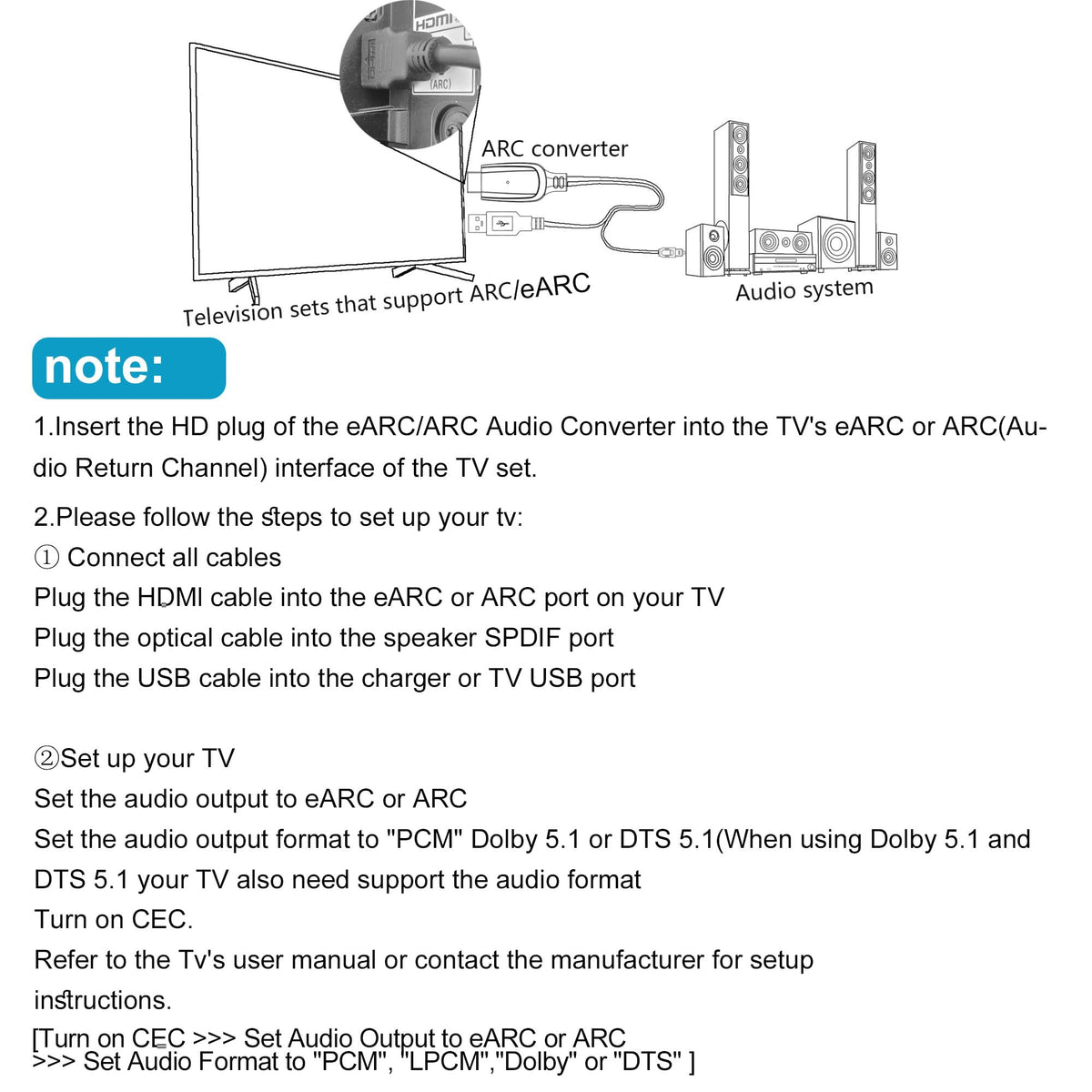 Unstincer home theater use with TV to soundbar