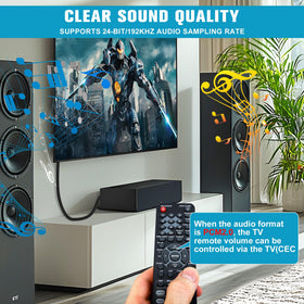 Unstincer USB power cable use powers the unit from the TV for convenience