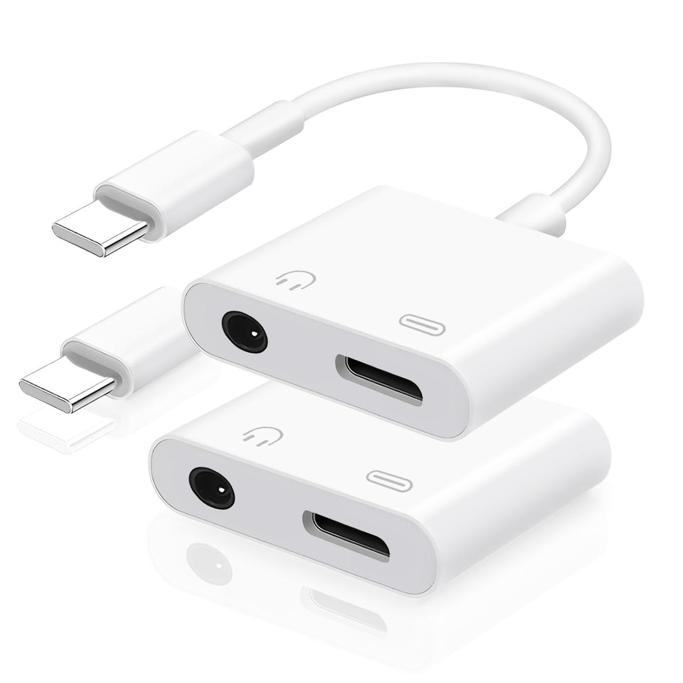 Untvie USB-C to 3.5mm adapter front view with travel-ready compact design.