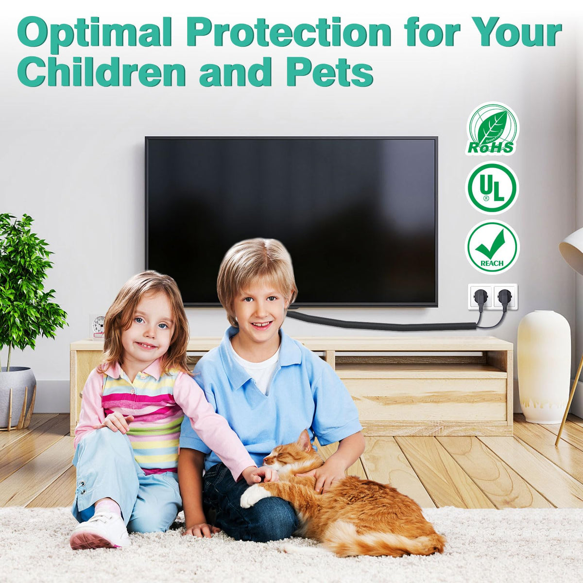 UOMTFAI cord protector provides easy access design without removing the sleeve.