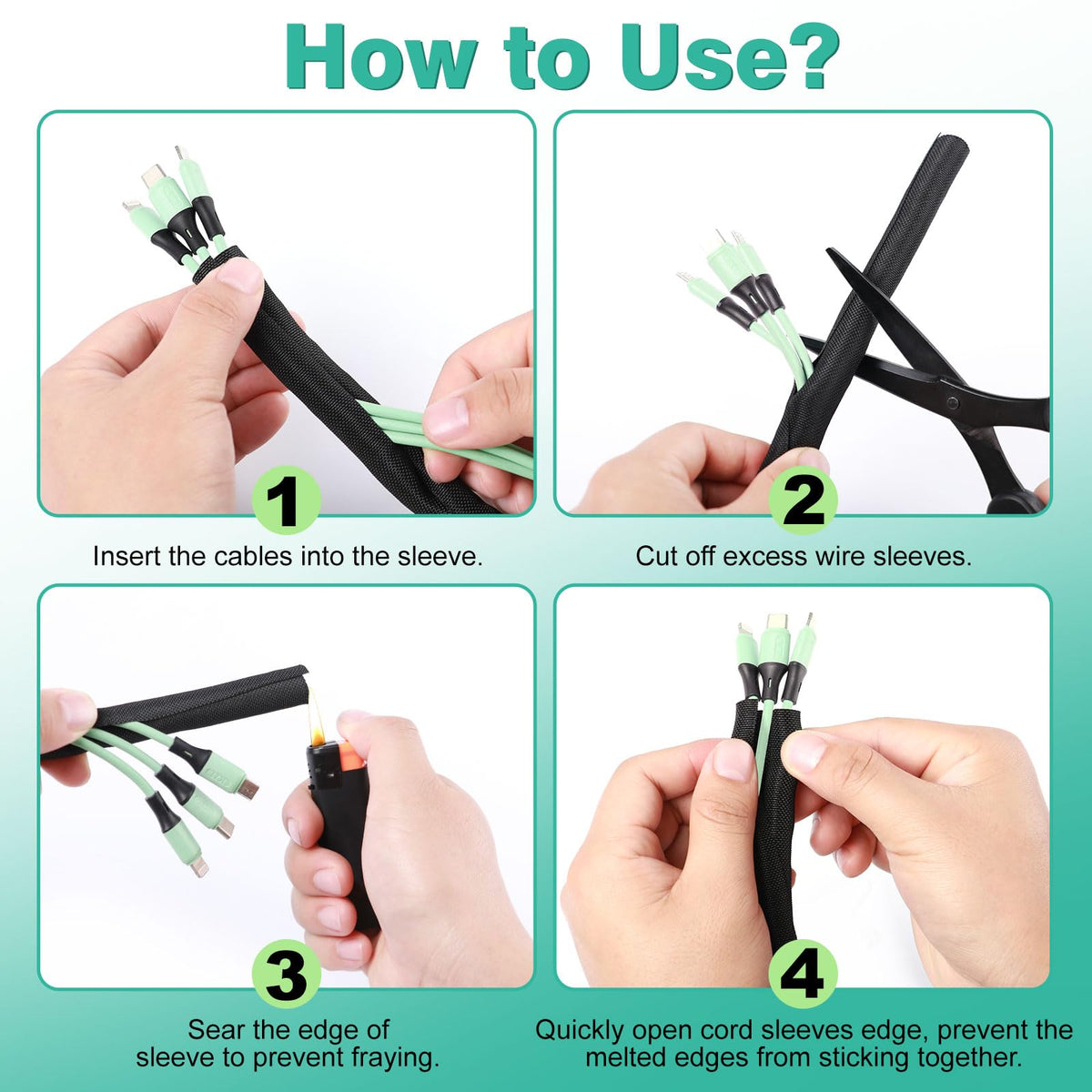 UOMTFAI cord protector in black blends with home décor.