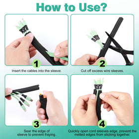 UOMTFAI cord protector in black blends with home décor.