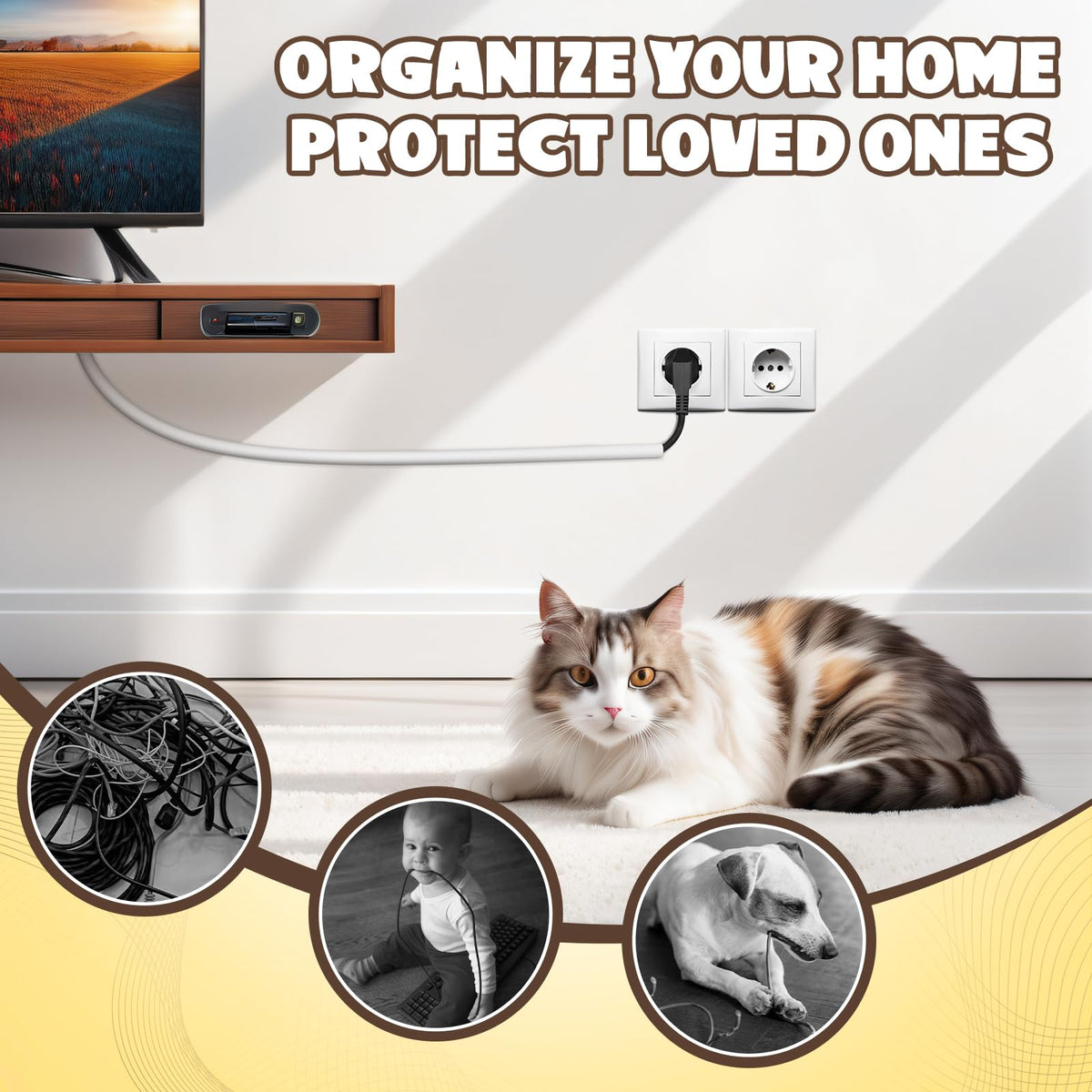 UOMTFAI paintable cord hider blends with decor