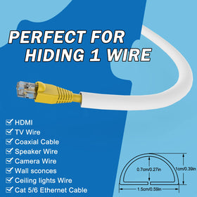 UOMTFAI flexible cord hider cut to length for a perfect fit.
