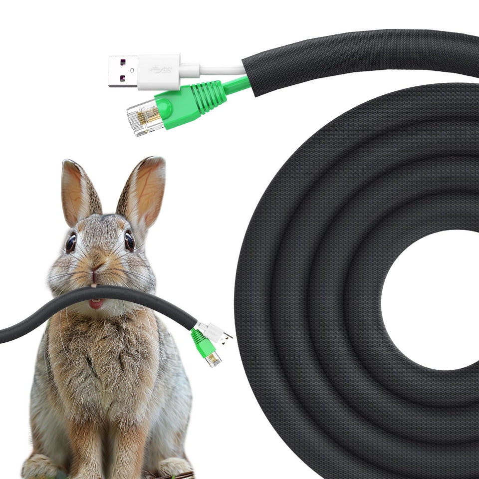 UOMTFAI cord protector 25ft with open design shields cables from pets