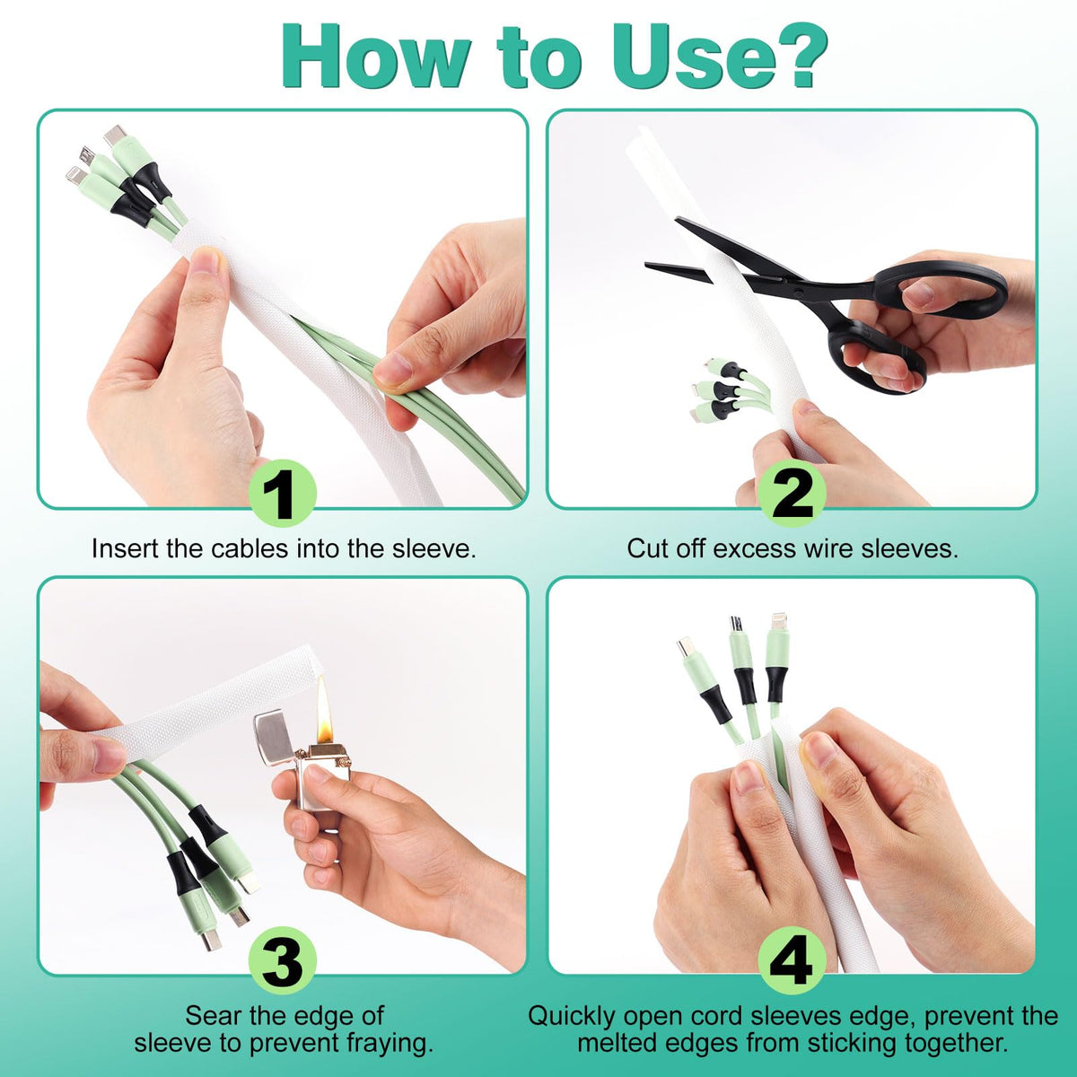 UOMTFAI easy-access open sleeve lets you reach cords without removing the sleeve.