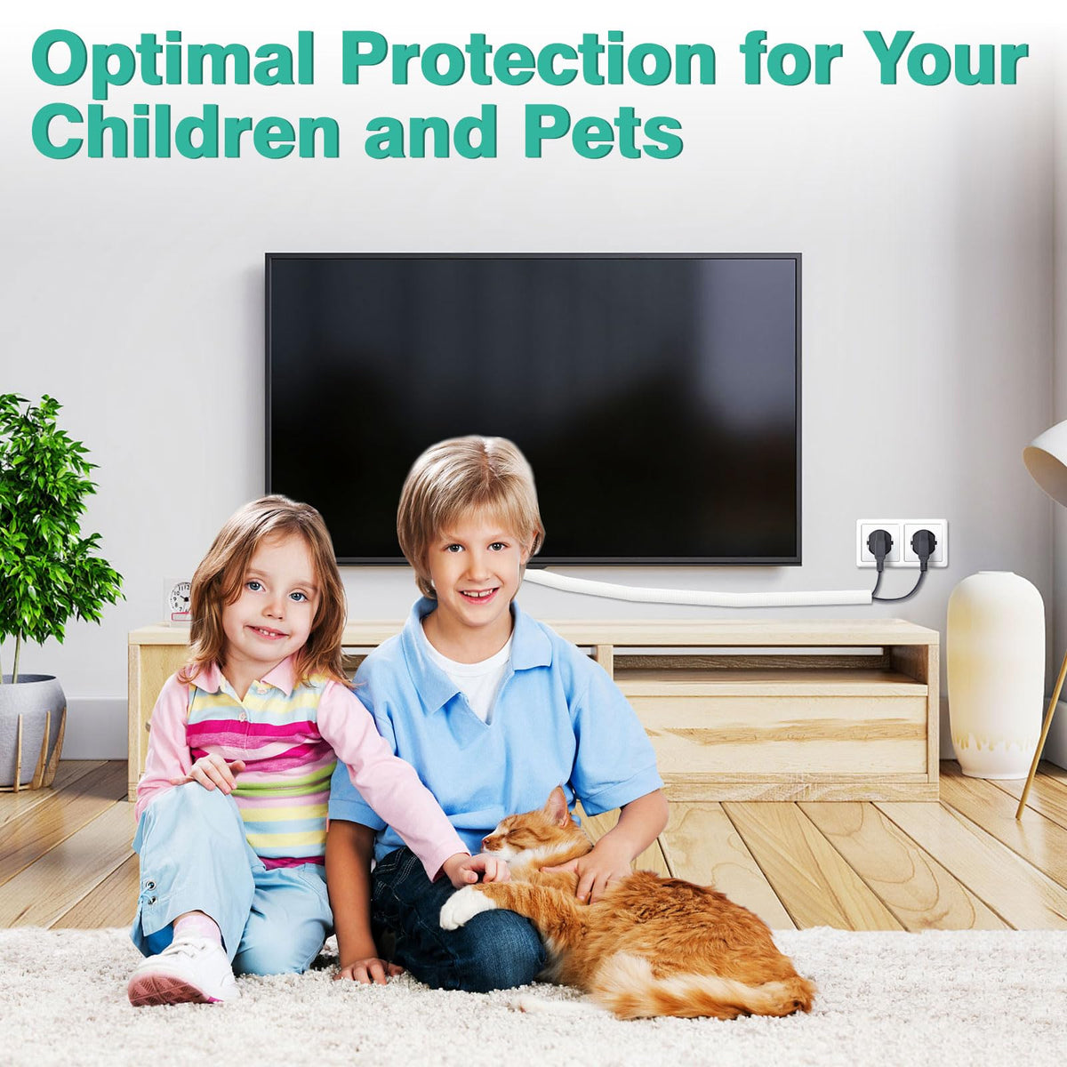 UOMTFAI secure-fit cord protector stays snug around cords for silent operation.