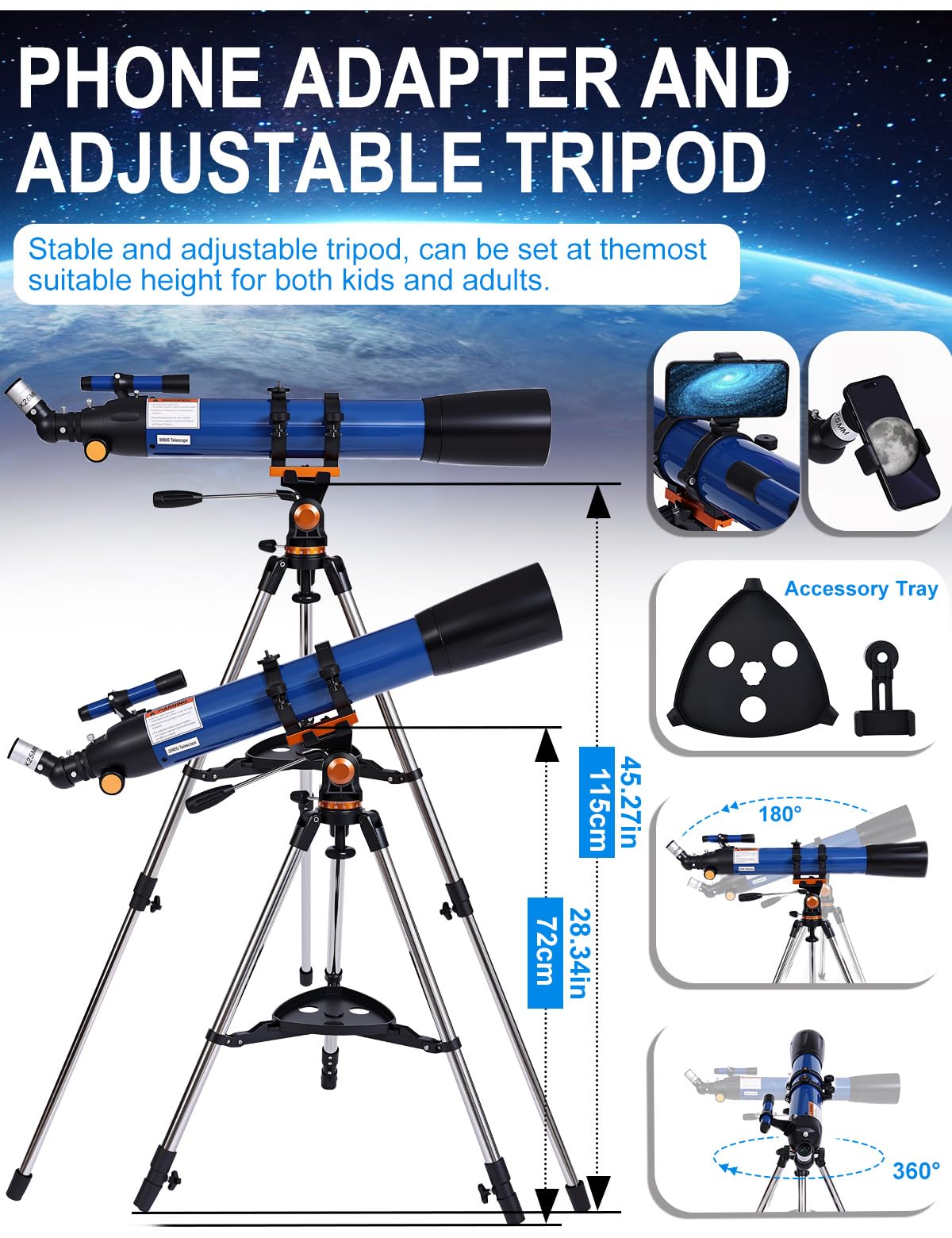 Uonol carry bag and tray keep telescope gear organized on trips.