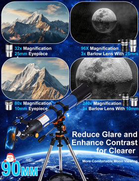 Uonol 25mm and 10mm eyepieces offer flexible magnification for beginners.