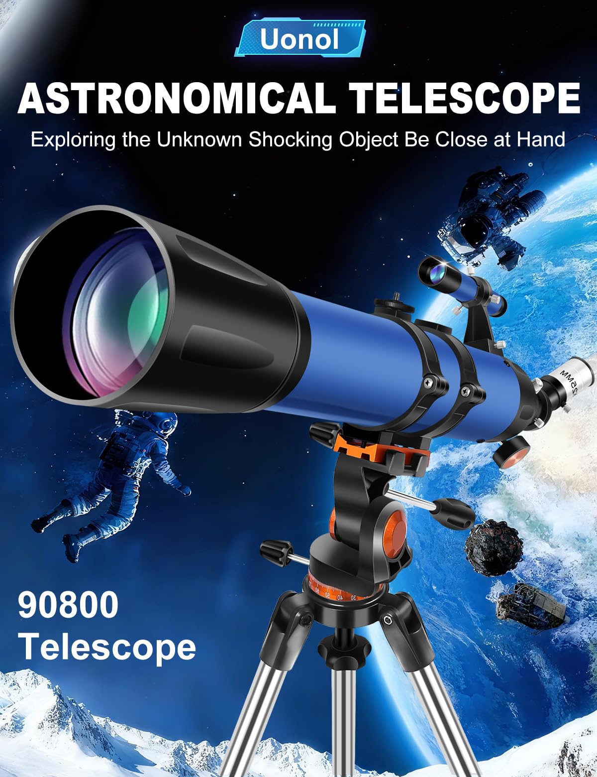 Uonol AZ mount tripod provides smooth, stable tracking for comfortable viewing.