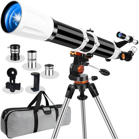 Uonol telescope with 90mm aperture delivers bright lunar views.