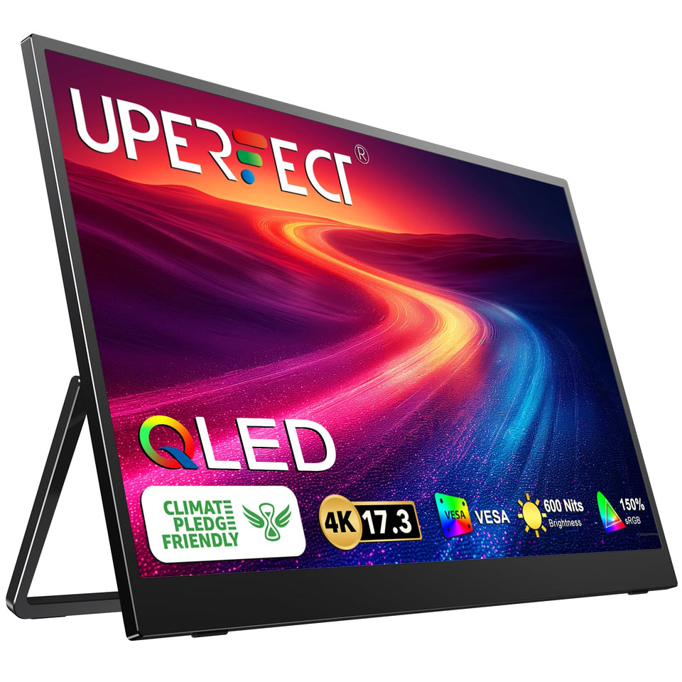 UPERFECT 17.3 inch monitor front view with vivid colors for immersive viewing