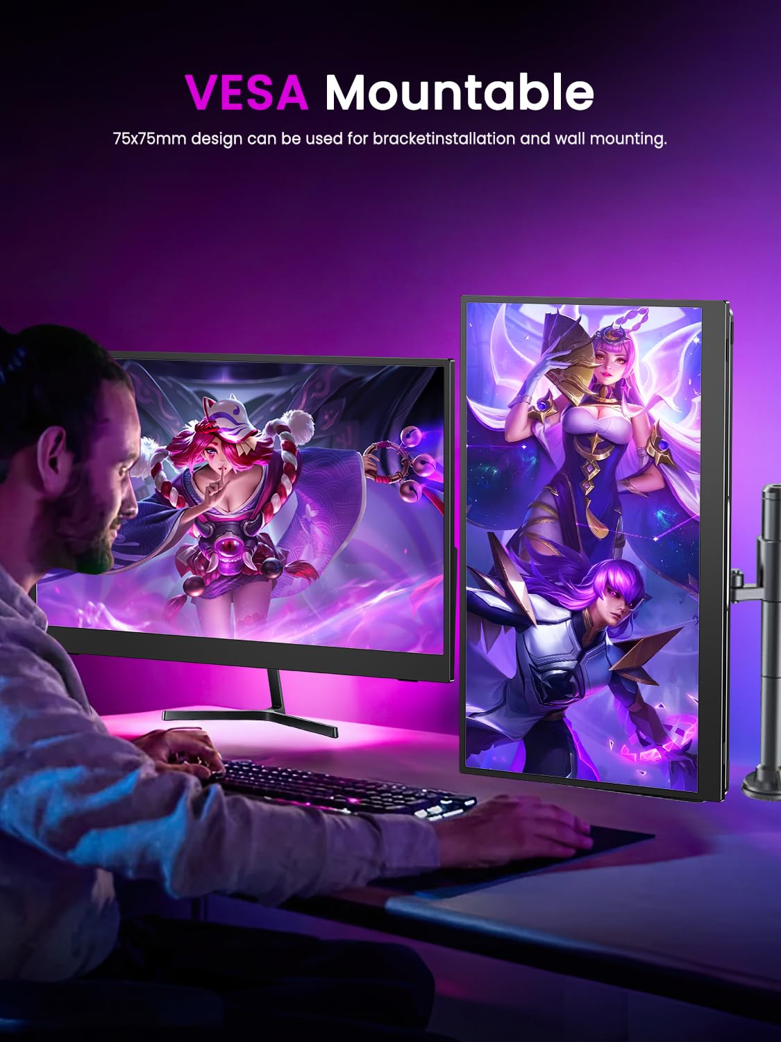 UPERFECT 17.3 inch monitor with VESA mount ready for flexible mounting