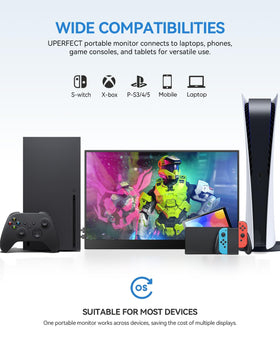 UPERFECT 17.5-inch portable monitor 16:10 ratio boosts vertical workspace