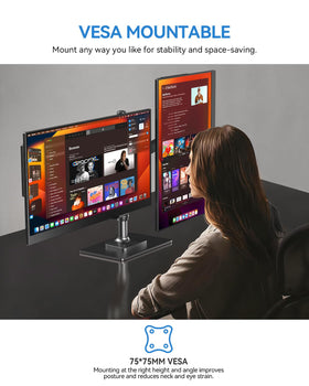 UPERFECT 17.5-inch portable monitor angled view emphasizing bright display