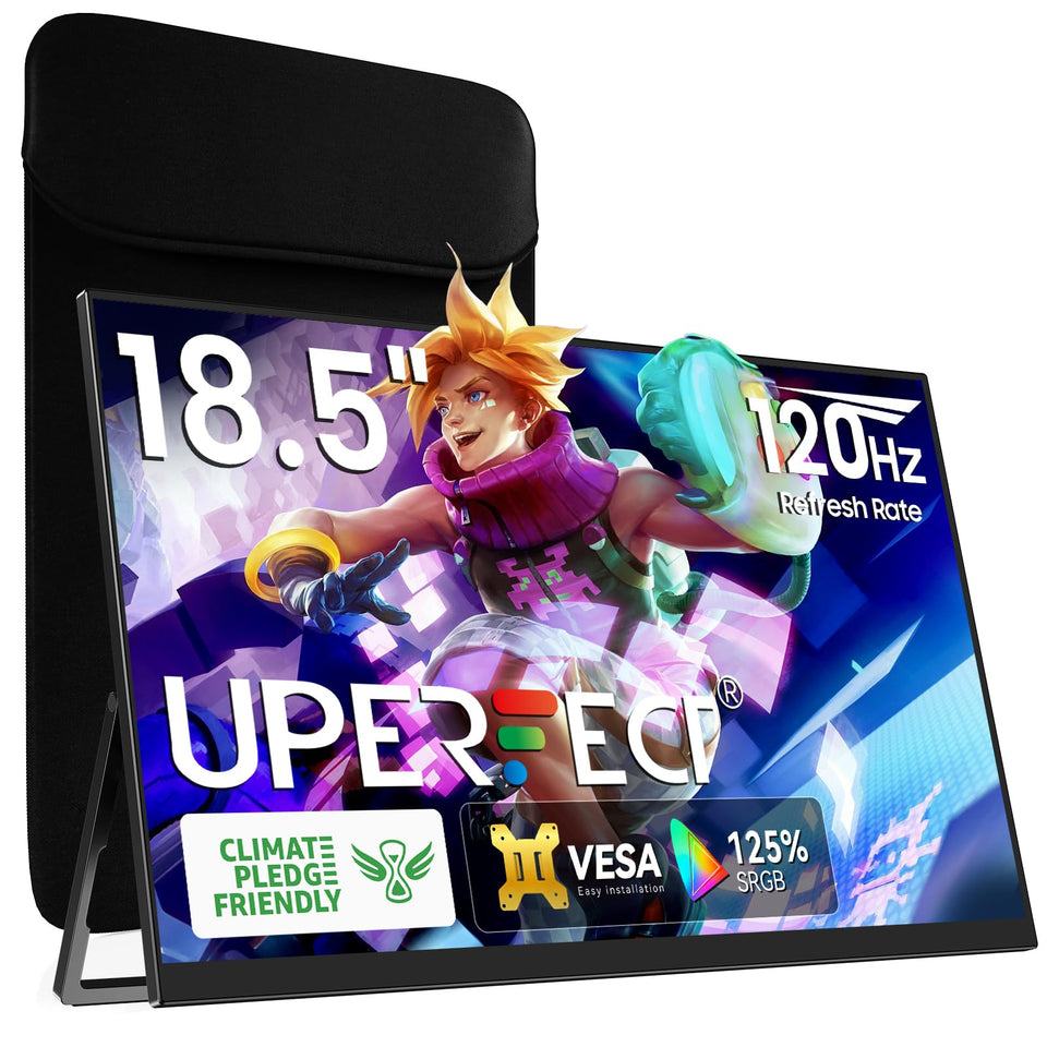 UPERFECT 18.5 inch portable monitor front view for immersive second screen use