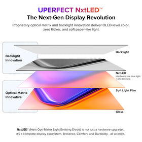 UPERFECT NxtLED matte anti-glare screen reduces reflections in bright environments.