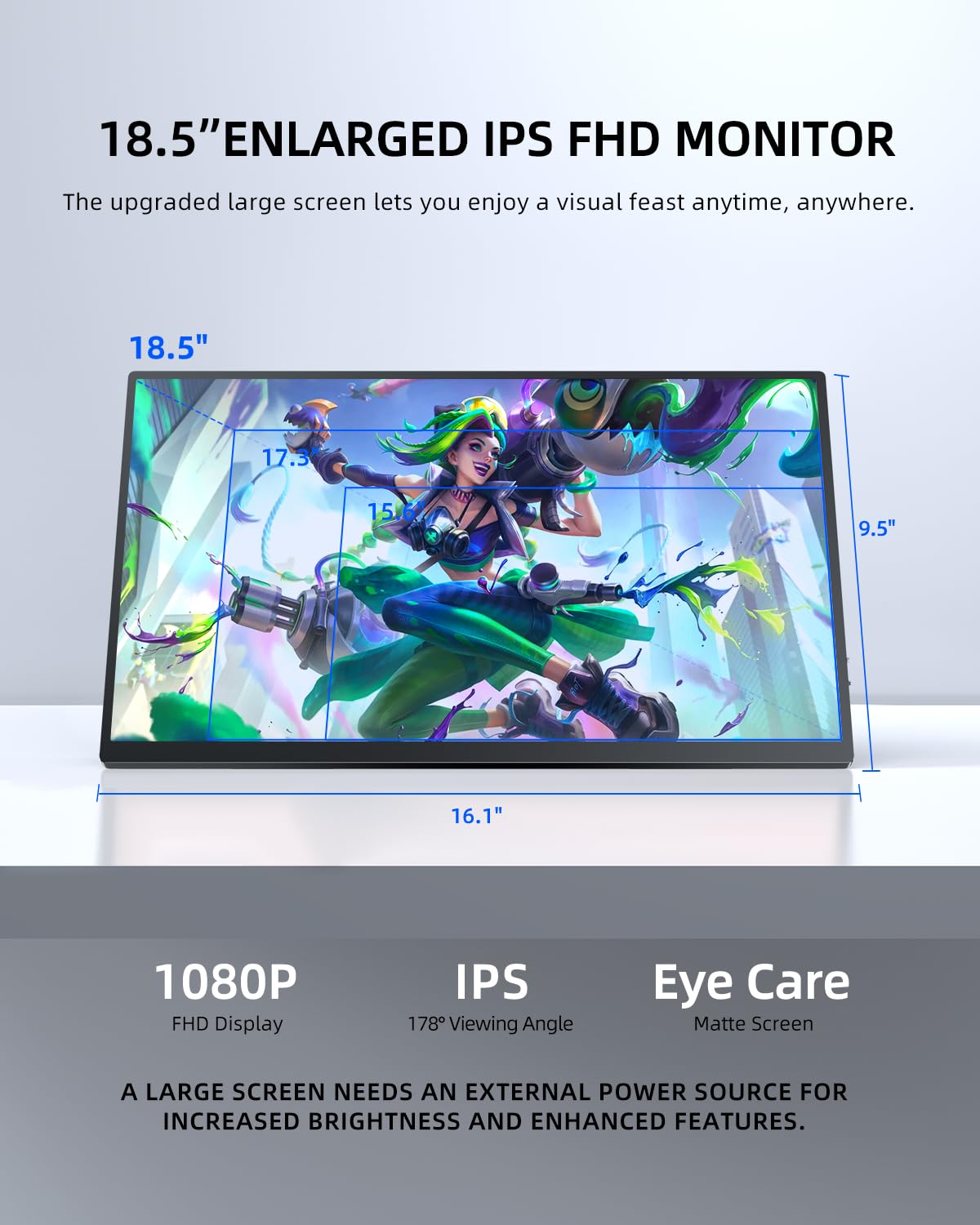 UPERFECT 18.5-inch portable monitor VESA compatible for flexible mounting