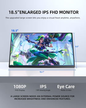 UPERFECT 18.5-inch portable monitor VESA compatible for flexible mounting