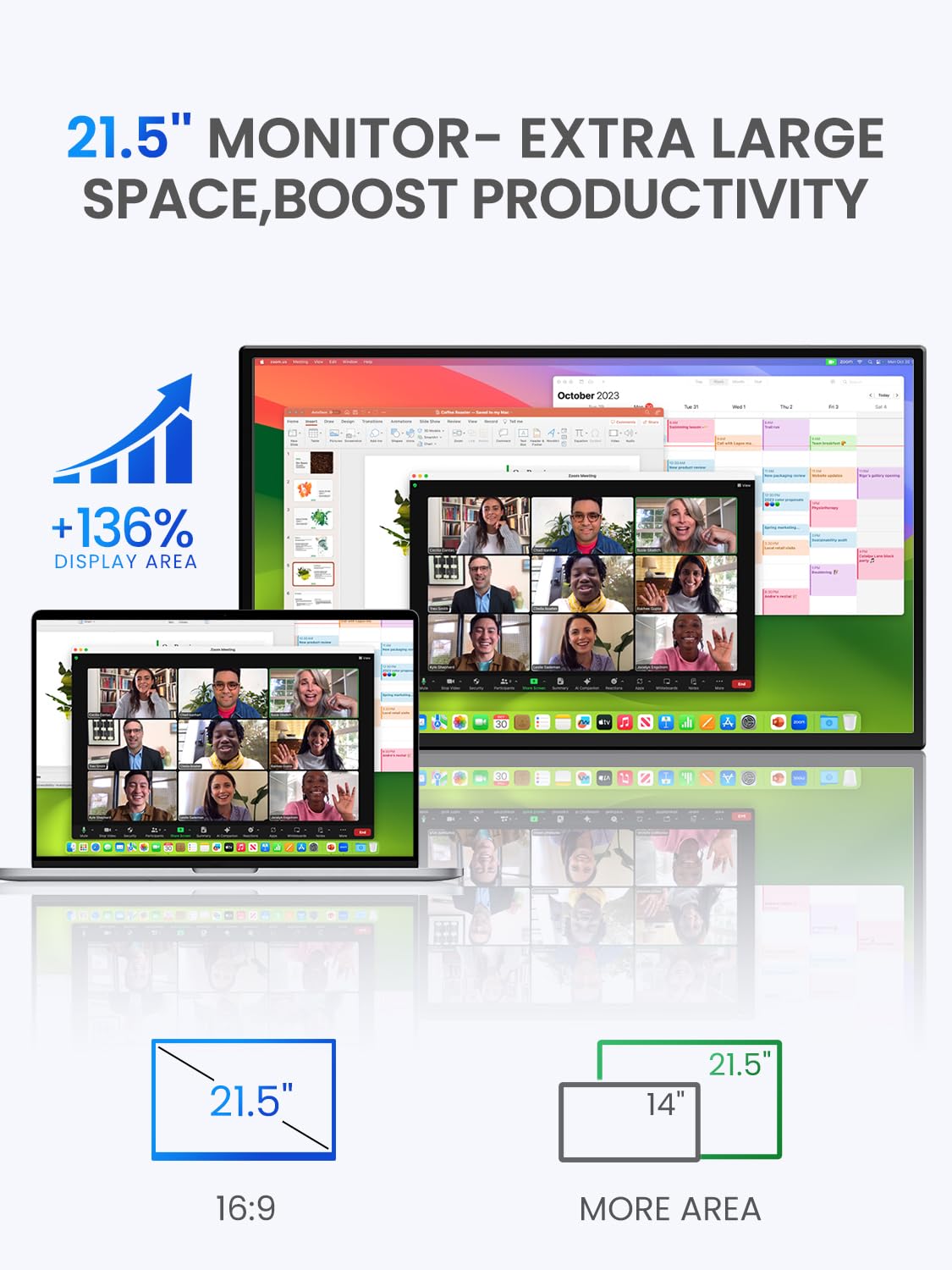 UPERFECT monitor in a travel bag highlighting lightweight design