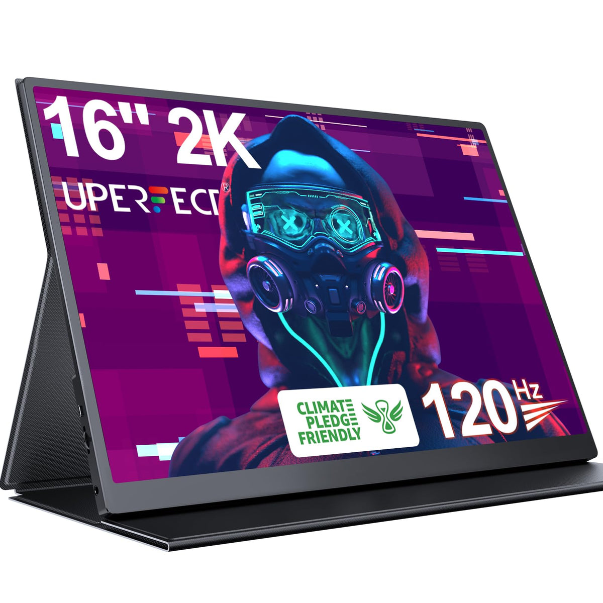 UPERFECT 2K 120Hz portable monitor front view enabling on-the-go gaming clarity.