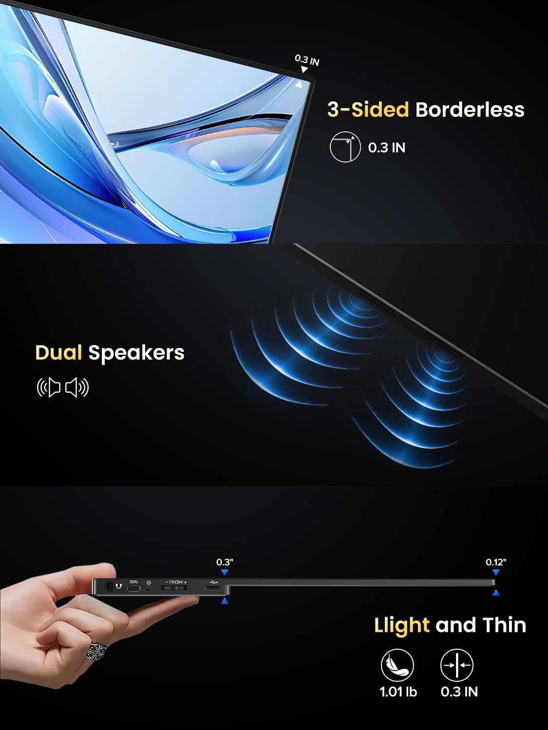 UPERFECT 4K OLED portable monitor with premium aluminum design
