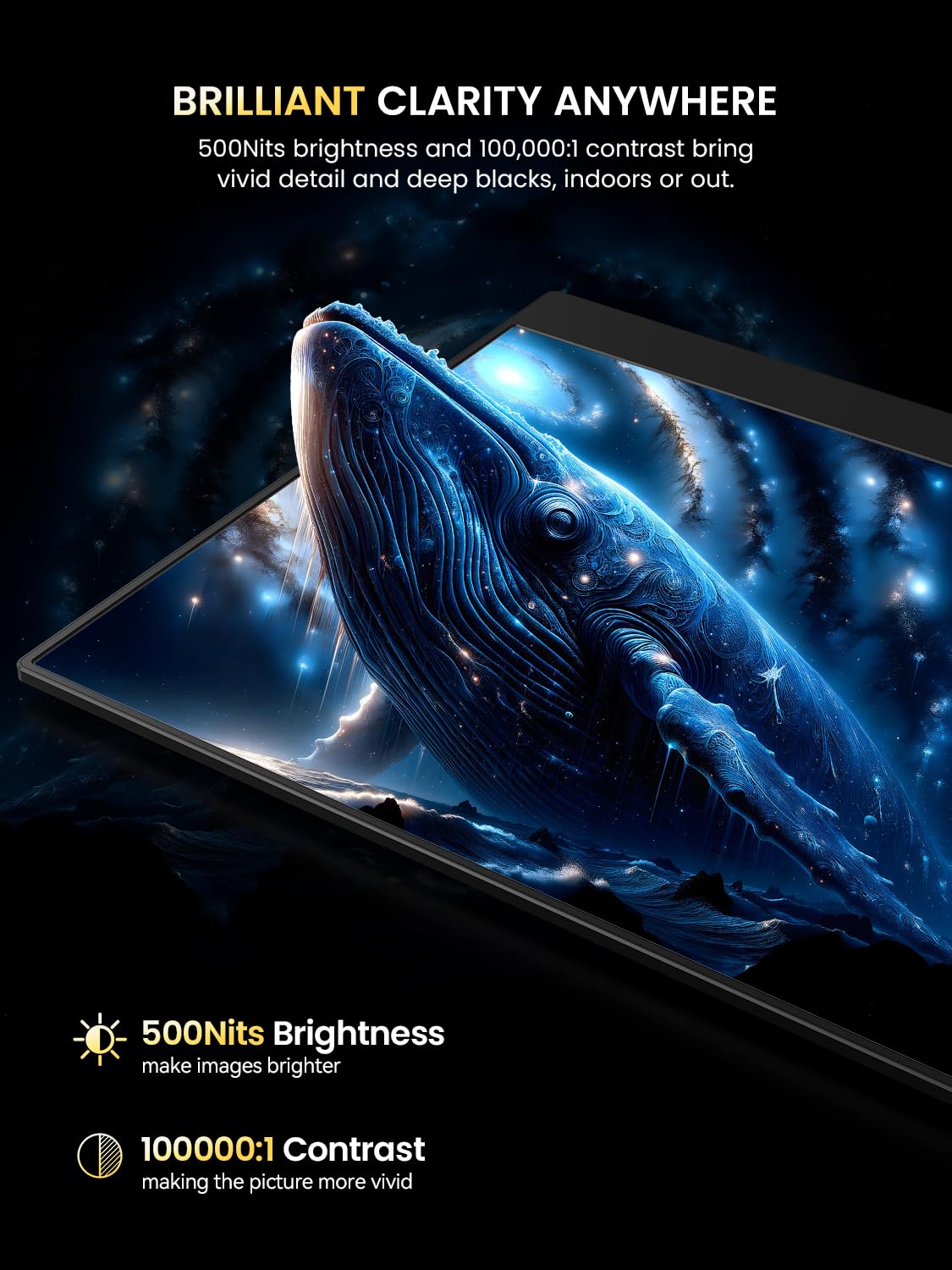 UPERFECT 4K OLED portable monitor in a compact travel setup