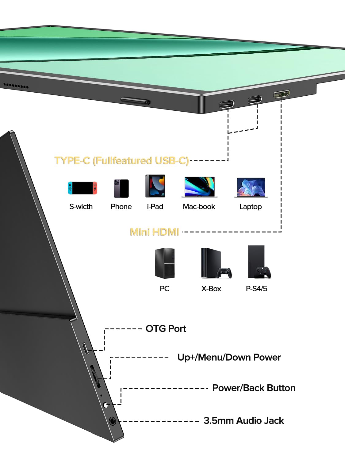 UPERFECT 4K monitor ideal for travel and mobile productivity