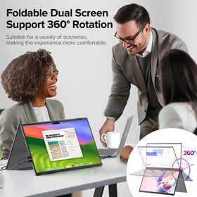 UPERFECT Delta 15.6-inch dual monitor folds 360 degrees for versatile sharing