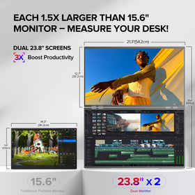 UPERFECT Delta 23.8 folding 360-degree rotation demonstrates versatile collaborations.