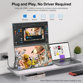 UPERFECT Delta 23.8 stand and VESA mount save desk space.