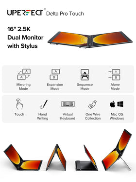 UPERFECT Delta Pro Touch stylus writing close-up showing natural input