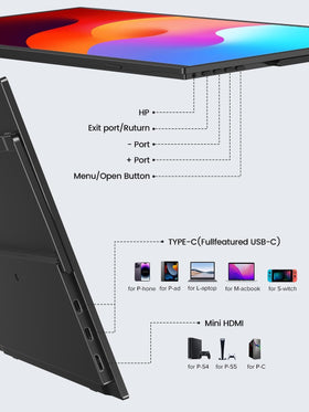 UPERFECT 15.6 inch monitor suits travel, presentations, and on the go editing.