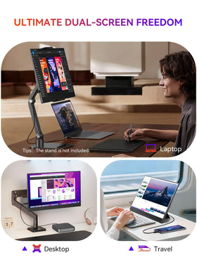 UPERFECT portable monitor with built-in dual speakers for on-the-go audio