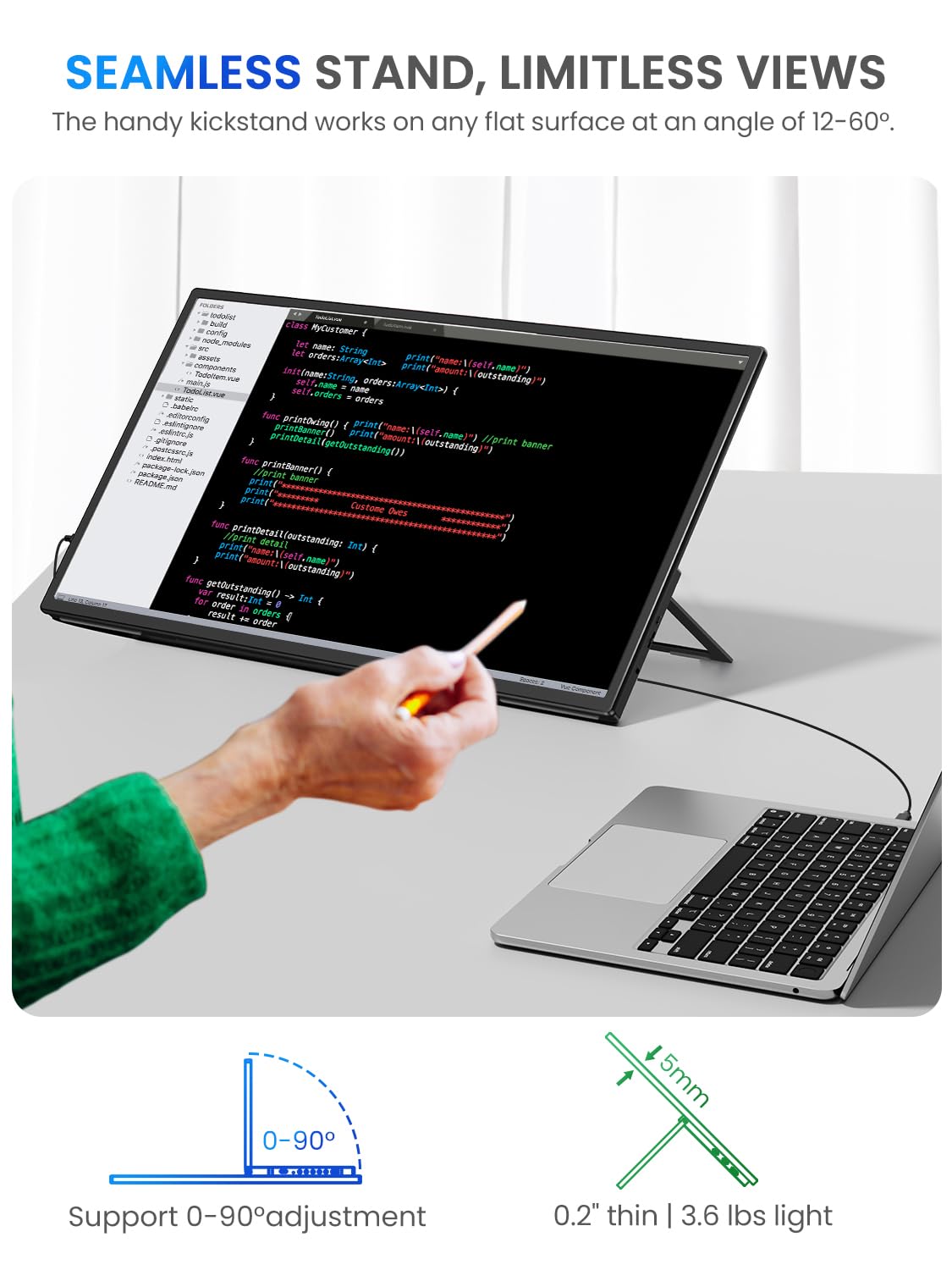UPERFECT HDMI and USB-C plug-and-play setup with a laptop