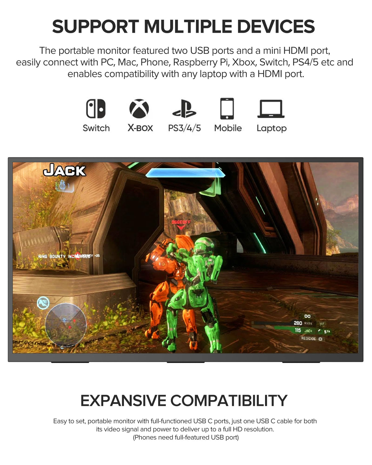 UPERFECT HDMI and USB-C connectivity for quick setup anywhere.