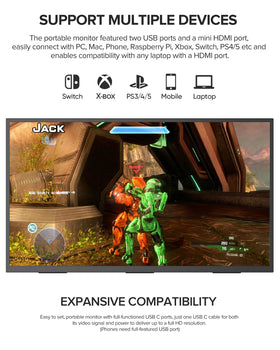 UPERFECT HDMI and USB-C connectivity for quick setup anywhere.