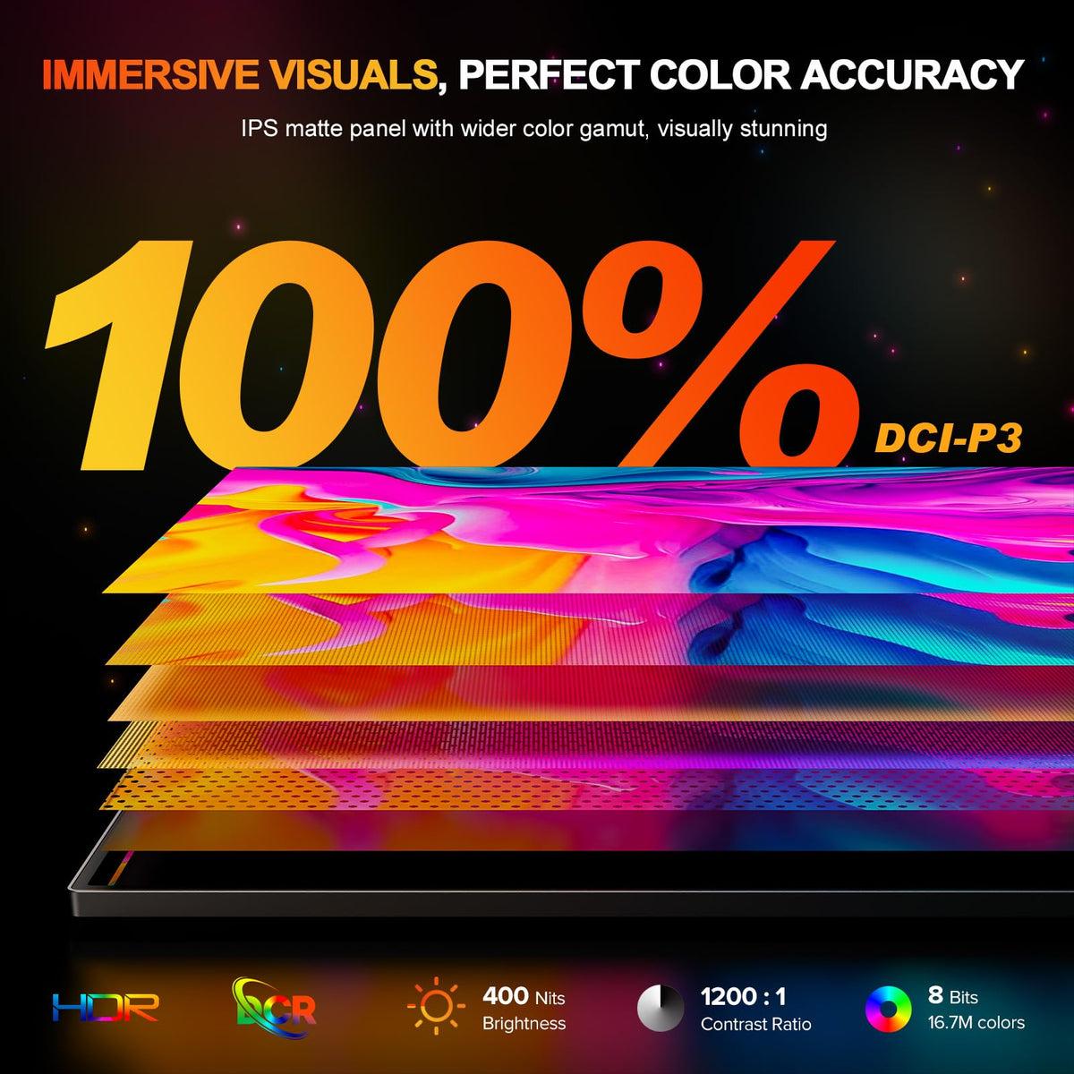UPERFECT HDR 400-nit brightness display for bright rooms and sharp images