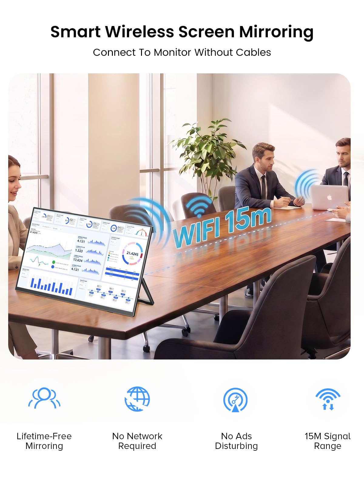 UPERFECT hybrid wireless and wired connection enabling versatile presentations