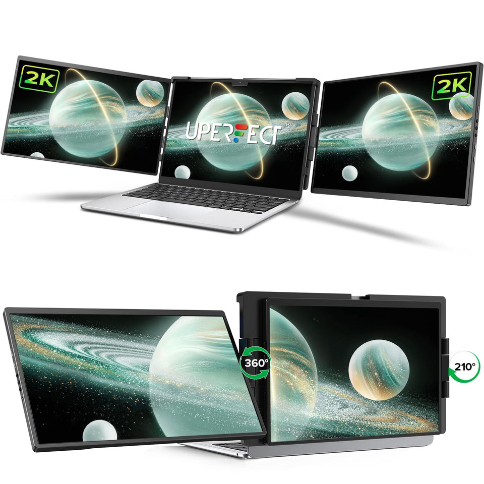 UPERFECT laptop screen extender with 360 rotation hinge for flexible layouts