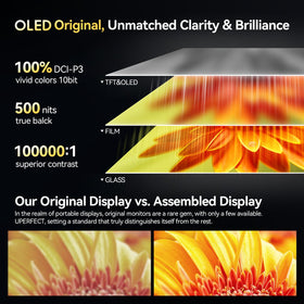 UPERFECT OLED Monitor 16-inch ultra-slim profile for easy travel and setup