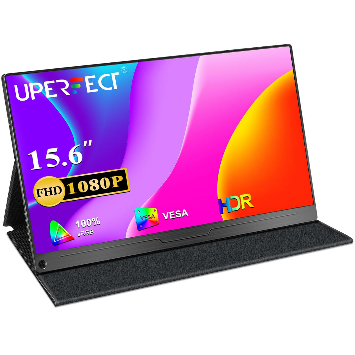UPERFECT portable monitor front view with 15.6-inch FHD IPS display for travel setups